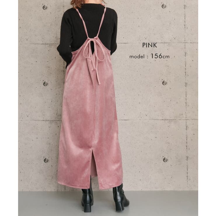 品のある光沢感が表情を付けるバックリボンキャミワンピース | aquagarage | 詳細画像13 