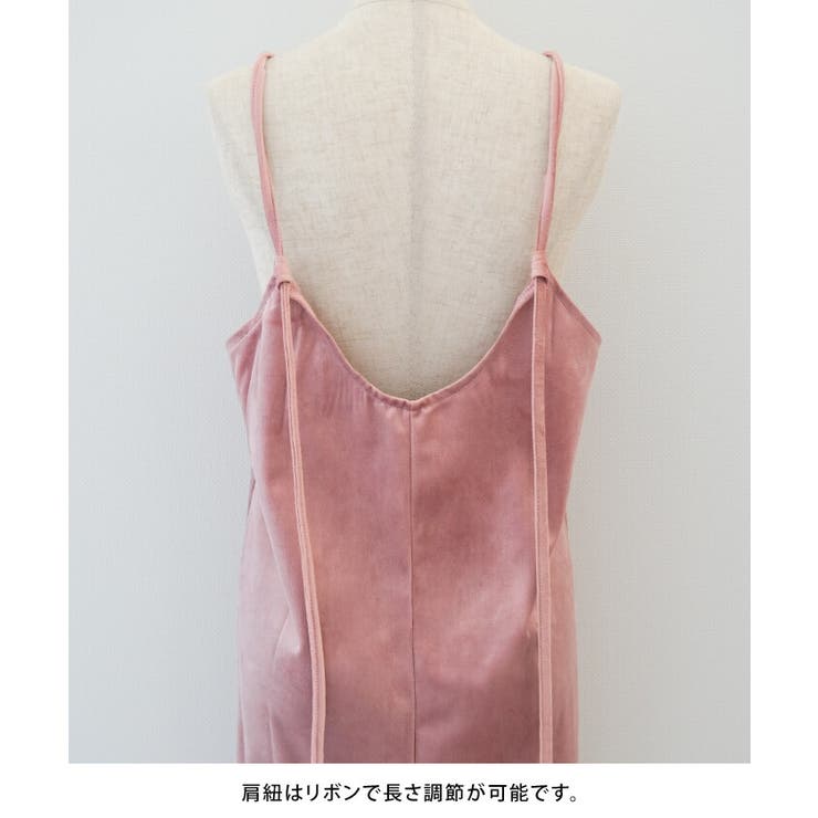 品のある光沢感が表情を付けるバックリボンキャミワンピース | aquagarage | 詳細画像8 