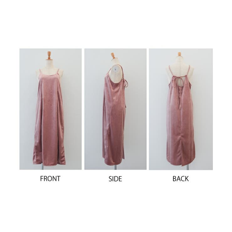 品のある光沢感が表情を付けるバックリボンキャミワンピース | aquagarage | 詳細画像10 