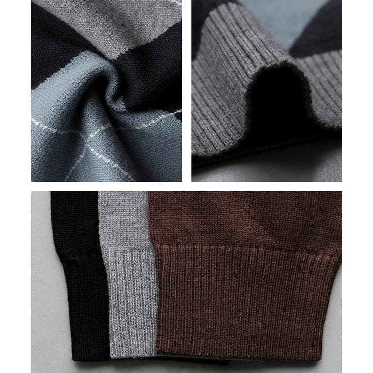 アーガイル柄カーディガン 春  秋 冬 M レディース | aquagarage | 詳細画像16 