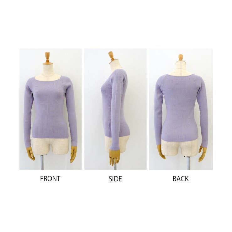 トレンドのスクエアネックが大人可愛い印象のスクエアネックリブニットトップス | aquagarage | 詳細画像9 