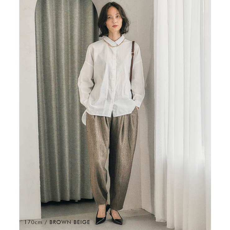 ヘリンボーンタックパンツ レディース 春 秋  冬 M | aquagarage | 詳細画像5 