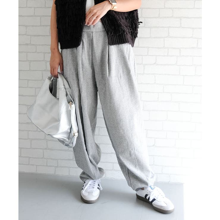 ヘリンボーンタックパンツ レディース 春 秋  冬 M | aquagarage | 詳細画像8 