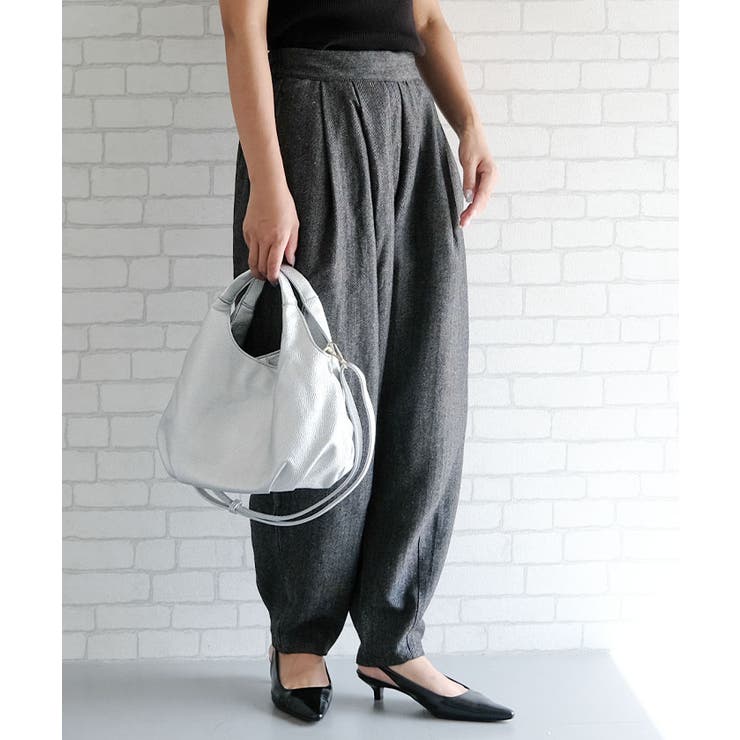 ヘリンボーンタックパンツ レディース 春 秋  冬 M | aquagarage | 詳細画像15 