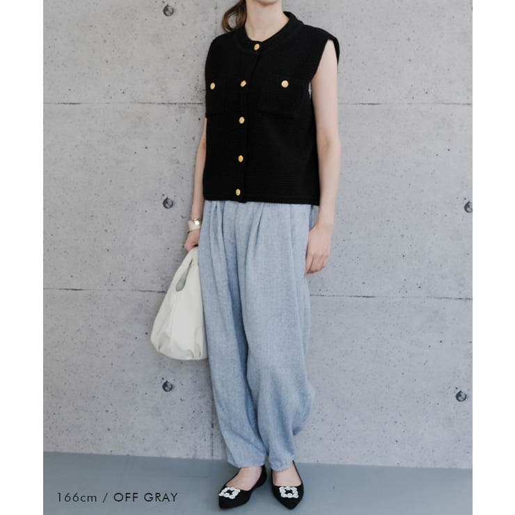 ヘリンボーンタックパンツ レディース 春 秋  冬 M | aquagarage | 詳細画像19 