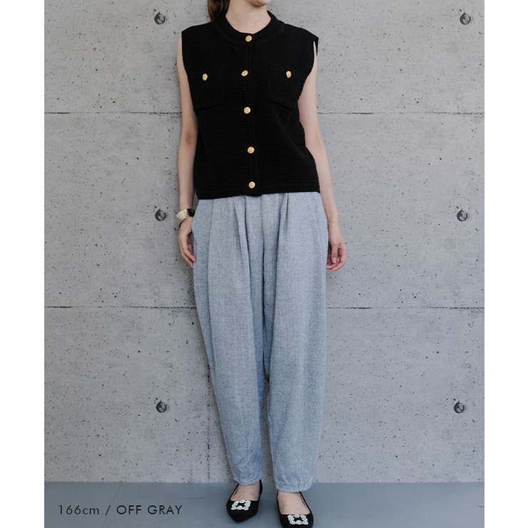 ヘリンボーンタックパンツ レディース 春 秋  冬 M | aquagarage | 詳細画像20 