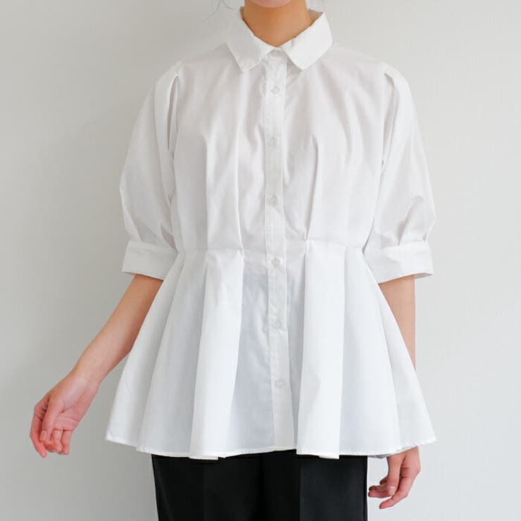 女性らしいシルエットを演出！ウエストタックシャツオフィスカジュアル | aquagarage | 詳細画像2 