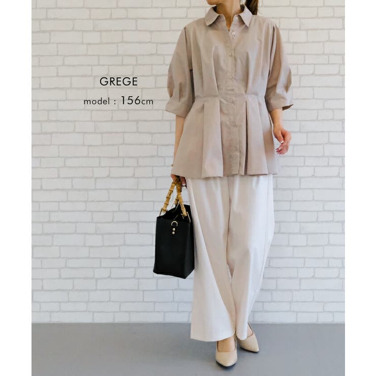 女性らしいシルエットを演出！ウエストタックシャツオフィスカジュアル | aquagarage | 詳細画像15 