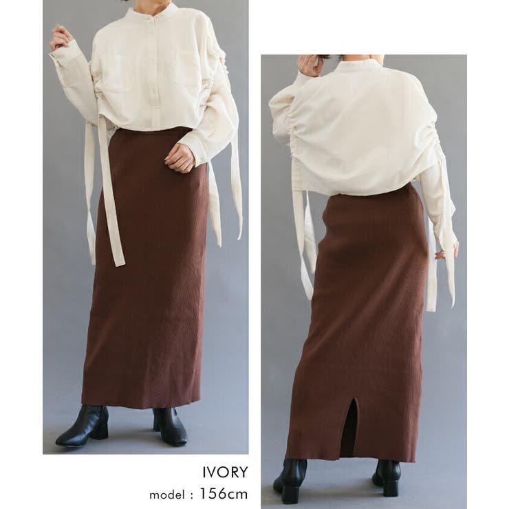 さらっとした肌触りの袖口リボンレイヤード長袖ブラウス | aquagarage | 詳細画像15 