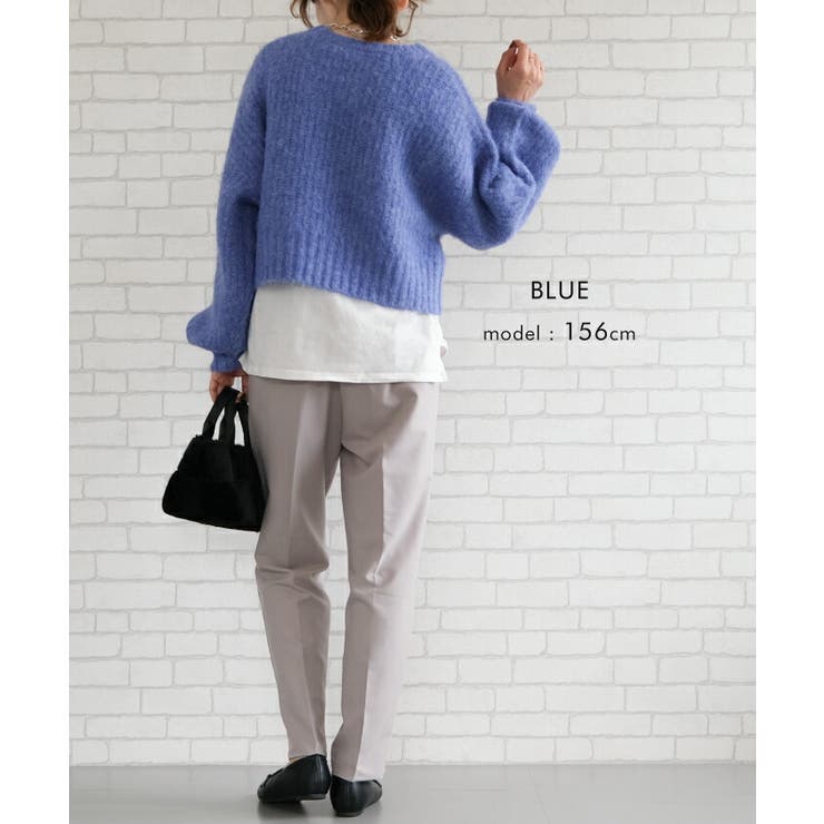 ラウンドネックショート丈ニットトップス | aquagarage | 詳細画像14 