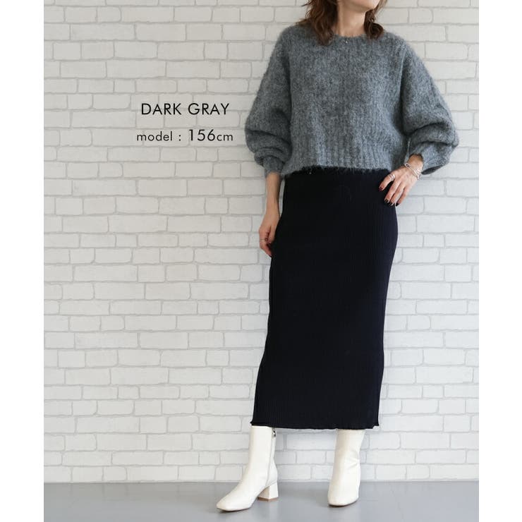 ラウンドネックショート丈ニットトップス | aquagarage | 詳細画像16 