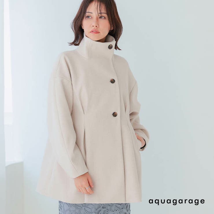 スタンドカラーコート ロングコート レディース | aquagarage | 詳細画像1 