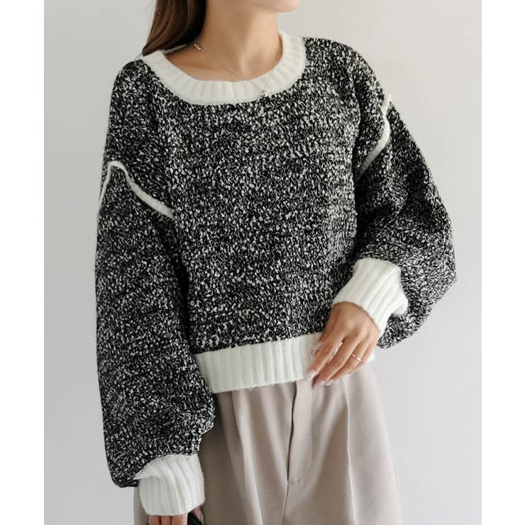 配色MIXニットトップス 秋 冬 M  レディース | aquagarage | 詳細画像5 