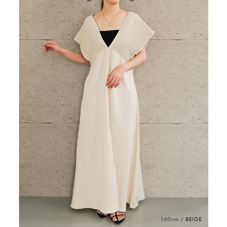 シャーリングロングワンピース 春 夏 秋 | aquagarage | 詳細画像5 