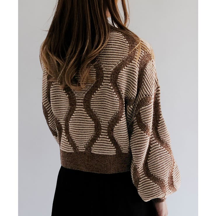 ジャガードショートニットトップス レディース | aquagarage | 詳細画像10 