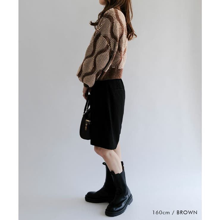 ジャガードショートニットトップス レディース | aquagarage | 詳細画像11 