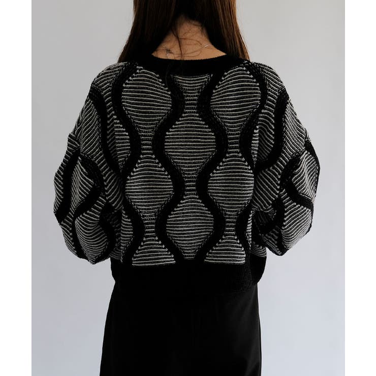 ジャガードショートニットトップス レディース | aquagarage | 詳細画像14 