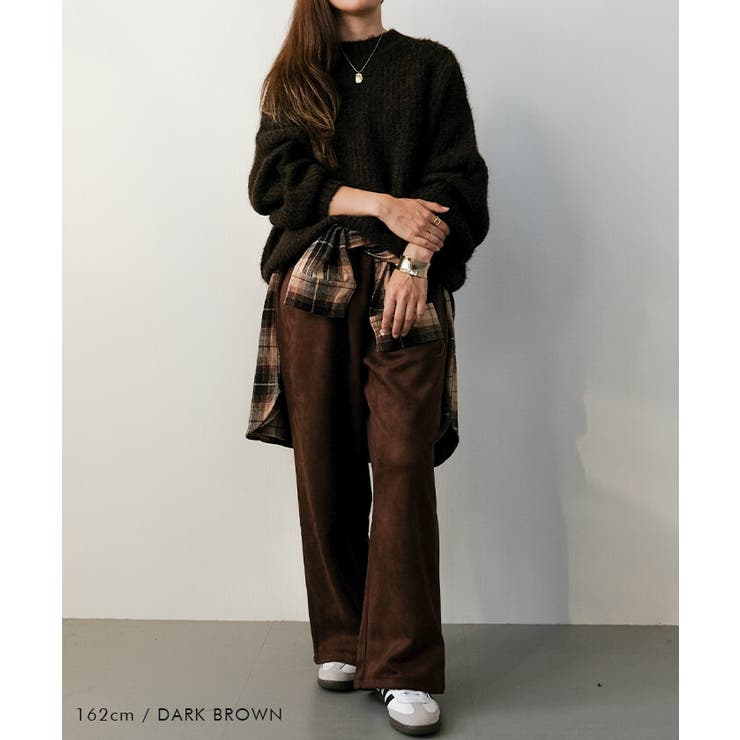 カットスエードイージーパパカットスエードイージーパンツ レディース 春 | aquagarage | 詳細画像7 