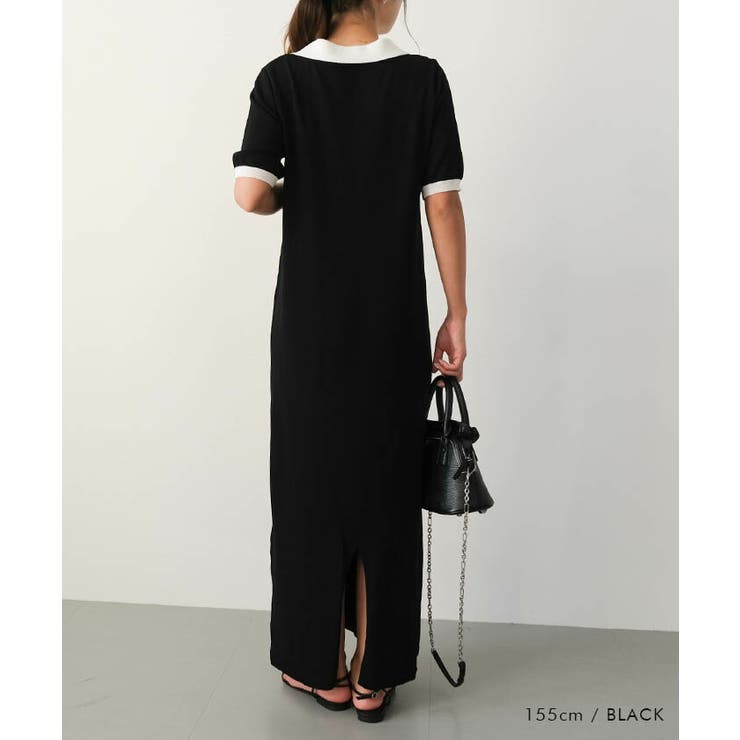 バイカラー襟付きニットワンピース 春 夏 M | aquagarage | 詳細画像5 