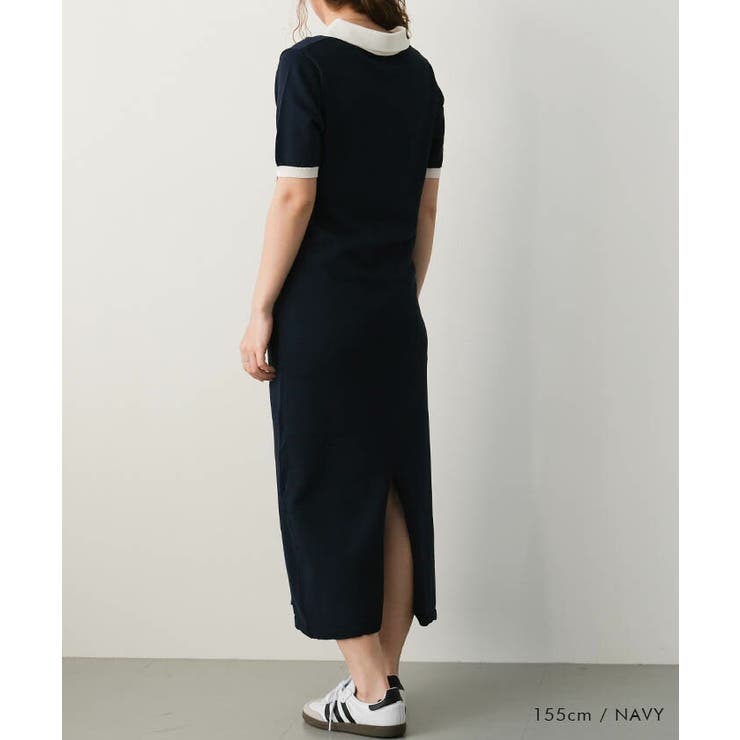 バイカラー襟付きニットワンピース 春 夏 M | aquagarage | 詳細画像10 