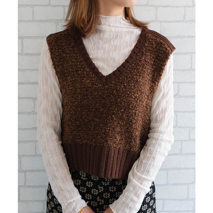 ファンシーヤーンリブ切り替えベスト | aquagarage | 詳細画像8 