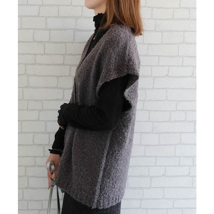 ファンシーヤーン前ボタンベスト | aquagarage | 詳細画像11 