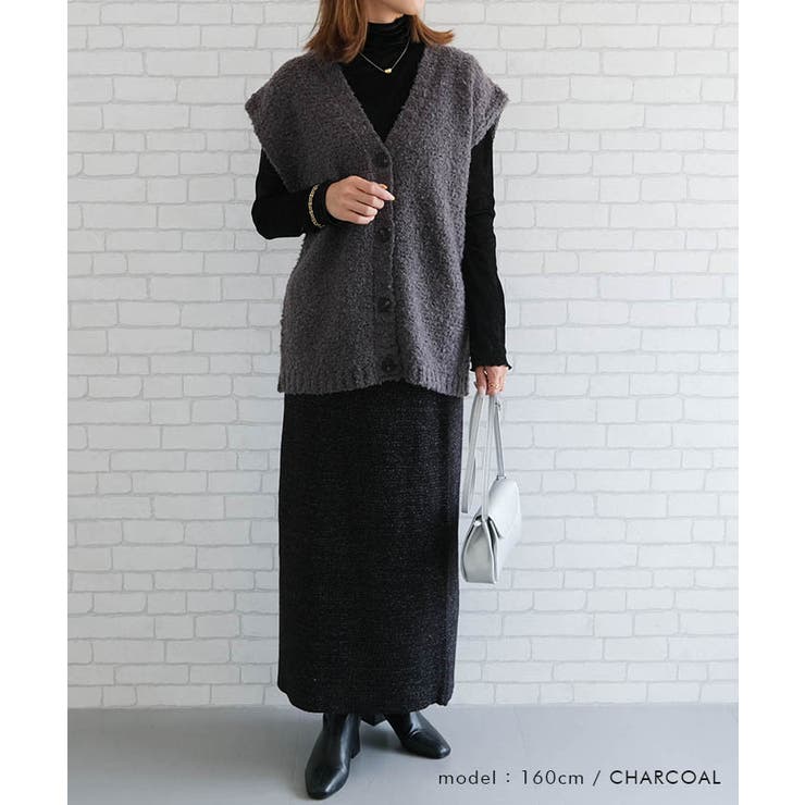 ファンシーヤーン前ボタンベスト | aquagarage | 詳細画像12 