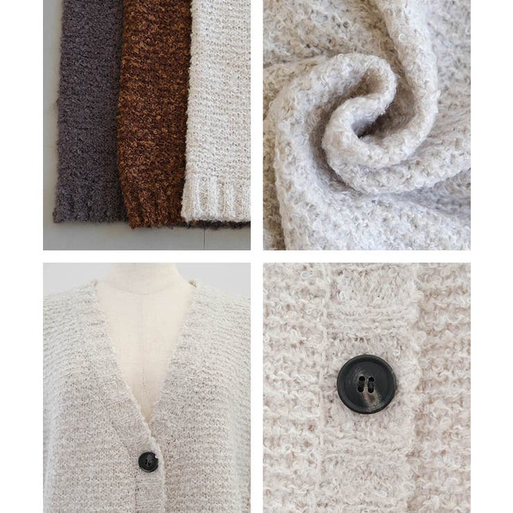 ファンシーヤーン前ボタンベスト | aquagarage | 詳細画像15 