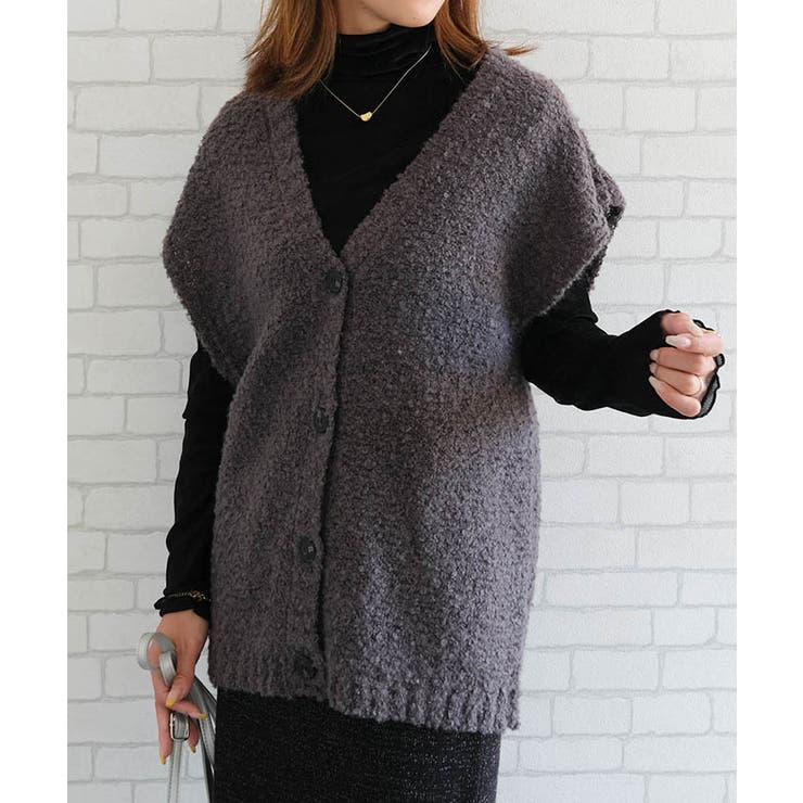 ファンシーヤーン前ボタンベスト | aquagarage | 詳細画像10 