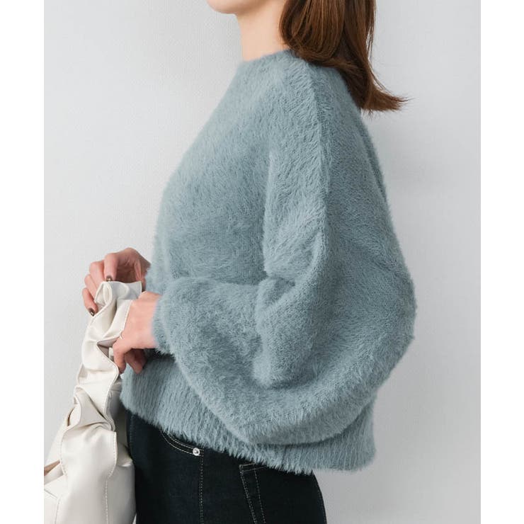 クルーネックシャギーニットトップス | aquagarage | 詳細画像12 