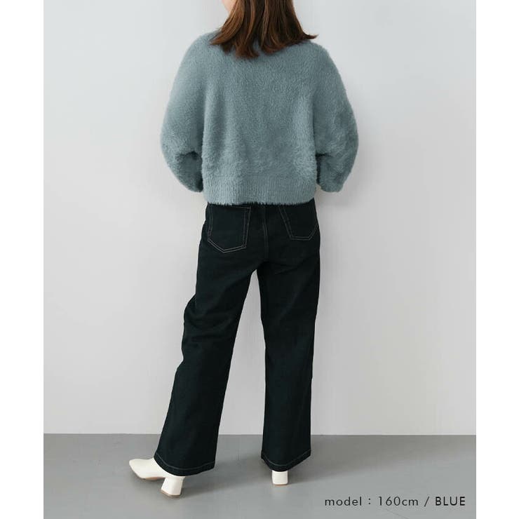 クルーネックシャギーニットトップス | aquagarage | 詳細画像13 