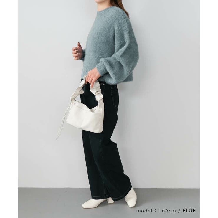 クルーネックシャギーニットトップス | aquagarage | 詳細画像14 