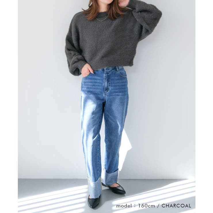 クルーネックシャギーニットトップス | aquagarage | 詳細画像17 