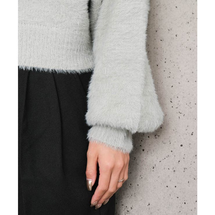 クルーネックシャギーニットトップス | aquagarage | 詳細画像5 