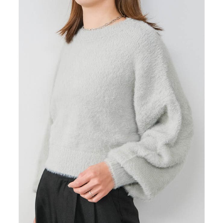 クルーネックシャギーニットトップス | aquagarage | 詳細画像8 