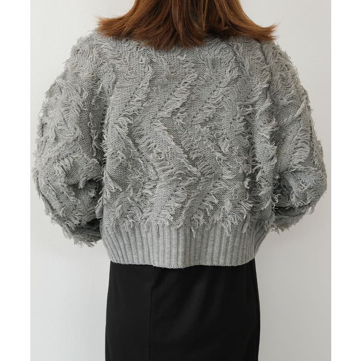 フリンジジャガードショートニット | aquagarage | 詳細画像11 