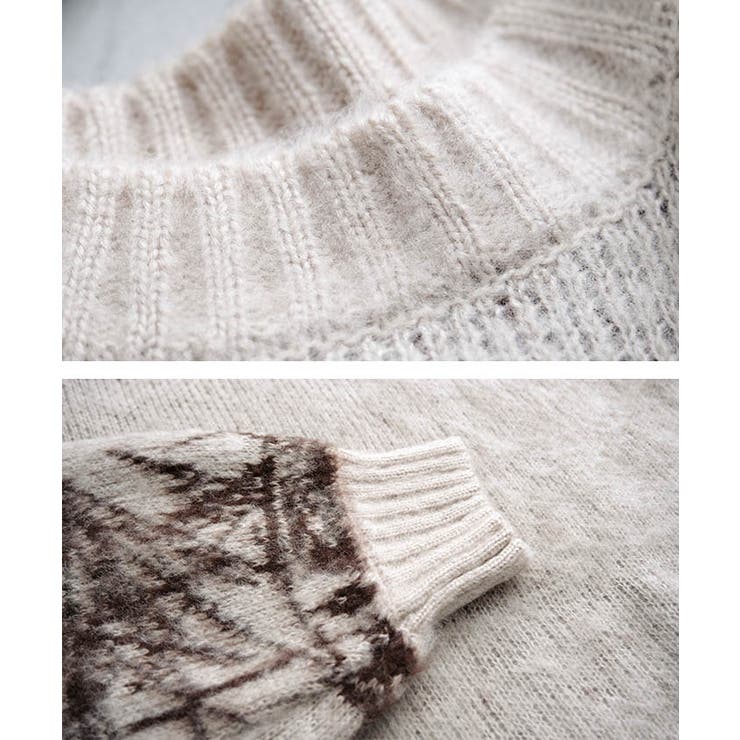 やわらかな色合いと独特な柄が印象的！ニュアンス柄ニットトップス | aquagarage | 詳細画像11 