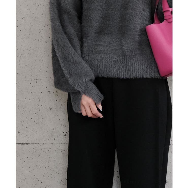 思わず触れたくなるようなふわふわシャギー素材袖口スリットシャギーニットトップス | aquagarage | 詳細画像5 