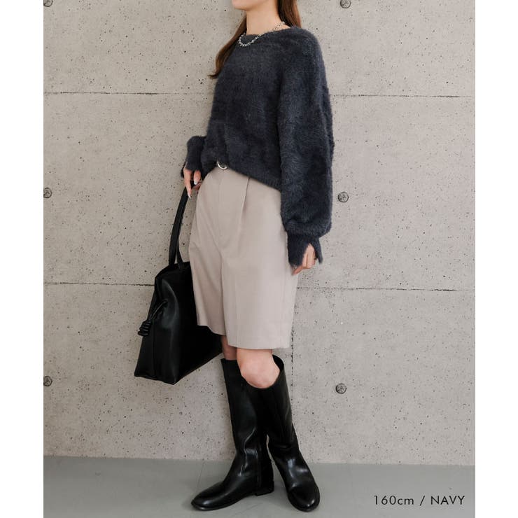 思わず触れたくなるようなふわふわシャギー素材袖口スリットシャギーニットトップス | aquagarage | 詳細画像8 