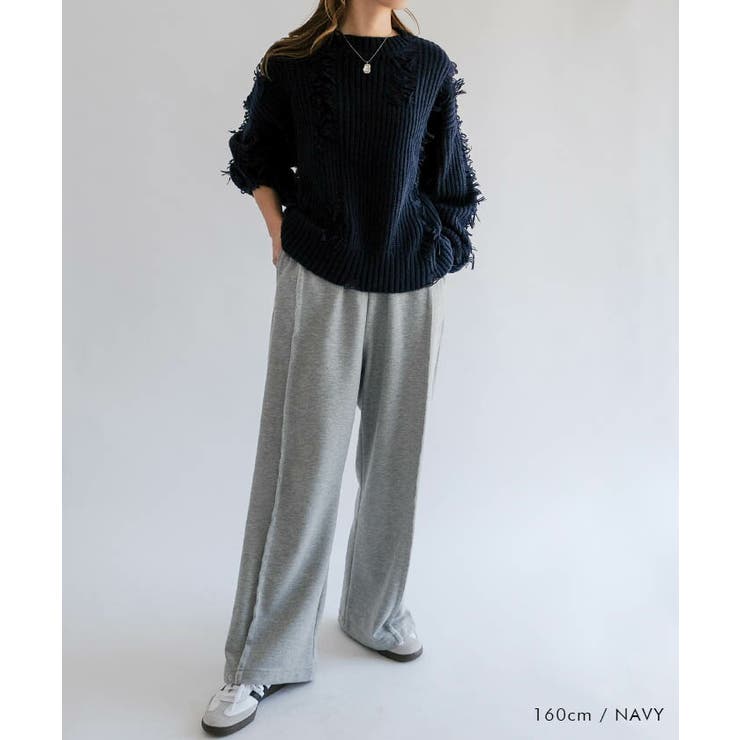 ダメージフリンジニットトップス 秋 冬 M  レディース | aquagarage | 詳細画像11 