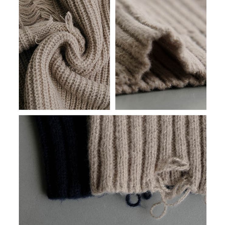 ダメージフリンジニットトップス 秋 冬 M  レディース | aquagarage | 詳細画像13 