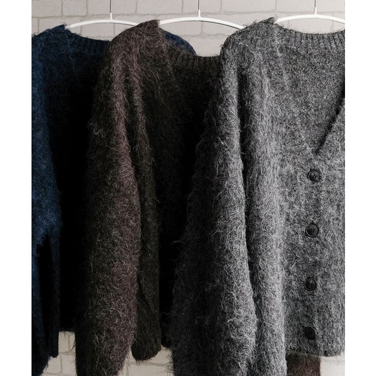 MIXシャギーニットカーディガン 秋 冬 M レディース | aquagarage | 詳細画像2 