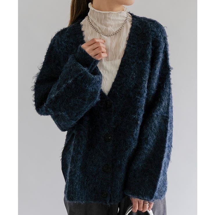 MIXシャギーニットカーディガン 秋 冬 M レディース | aquagarage | 詳細画像8 