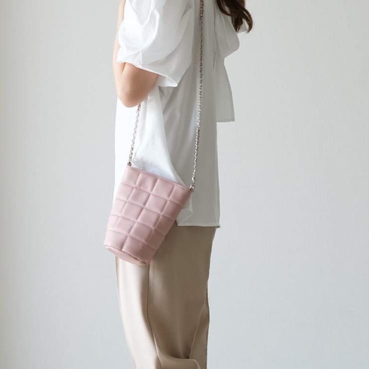 ピンク | 小ぶりなサイズが可愛い♪キルティングバケツミニショルダーバッグ | aquagarage