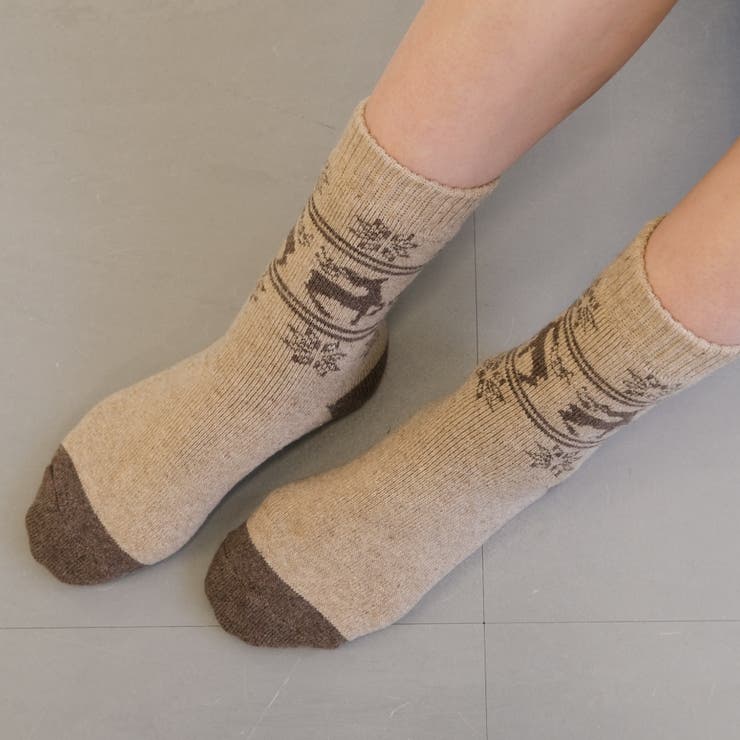 アイボリー | 裏パイル起毛ルームソックス | aquagarage