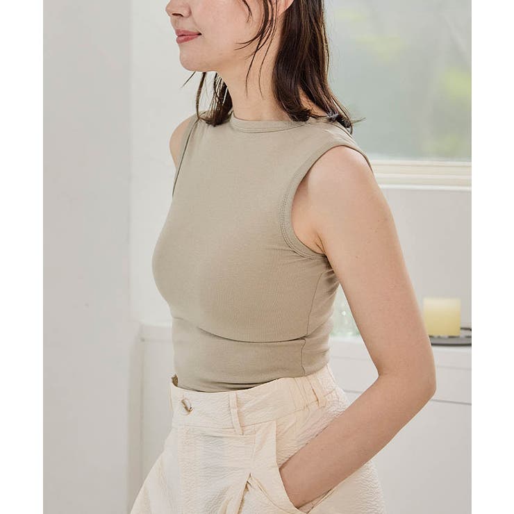 スクエアカットリブニットタンクトップ 春 夏 秋 | aquagarage | 詳細画像17 