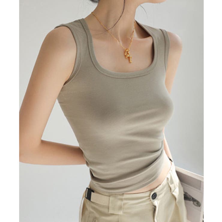 スクエアカットリブニットタンクトップ 春 夏 秋 | aquagarage | 詳細画像21 