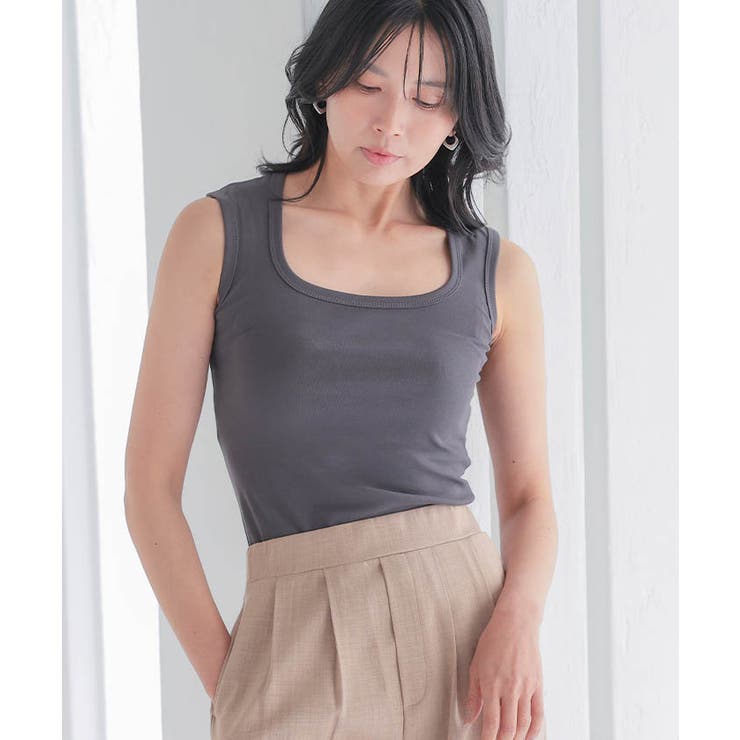 スクエアカットリブニットタンクトップ 春 夏 秋 | aquagarage | 詳細画像23 