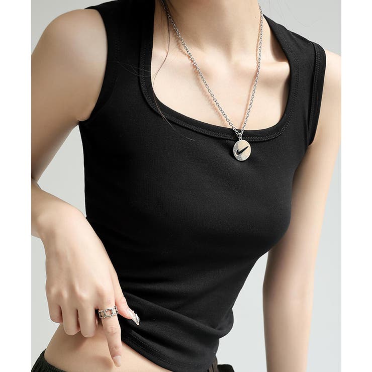 スクエアカットリブニットタンクトップ 春 夏 秋 | aquagarage | 詳細画像28 