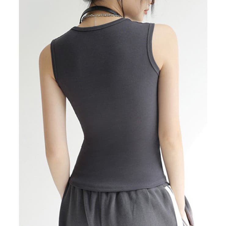 スクエアカットリブニットタンクトップ 春 夏 秋 | aquagarage | 詳細画像26 